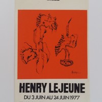 Affiche pour l'exposition Henry Lejeune, à la Galerie Dimey (Lille), du 3 au 24 juin 1977